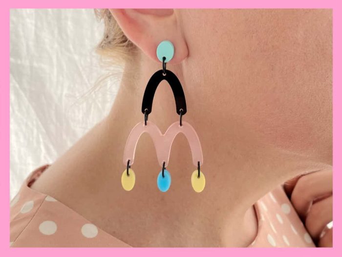 arc drop acrylic earrings