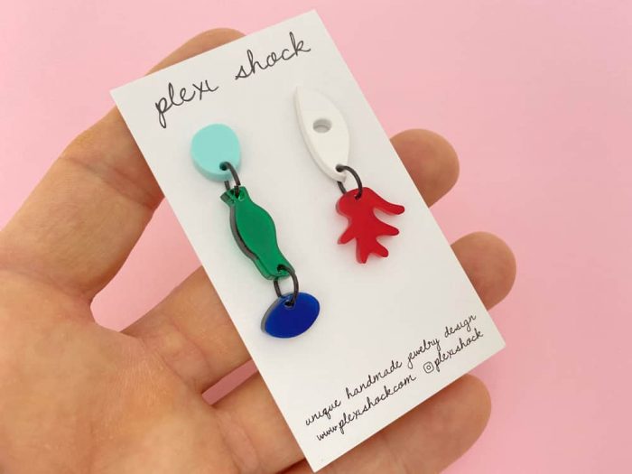 asymmetric plastic earrings