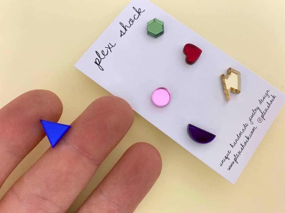 colorful stud jewelry by plexi shock