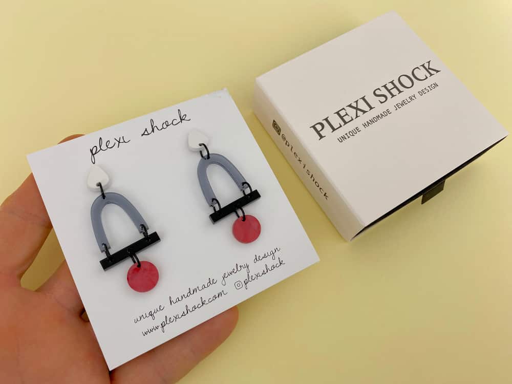 acrylic design dangle earrings