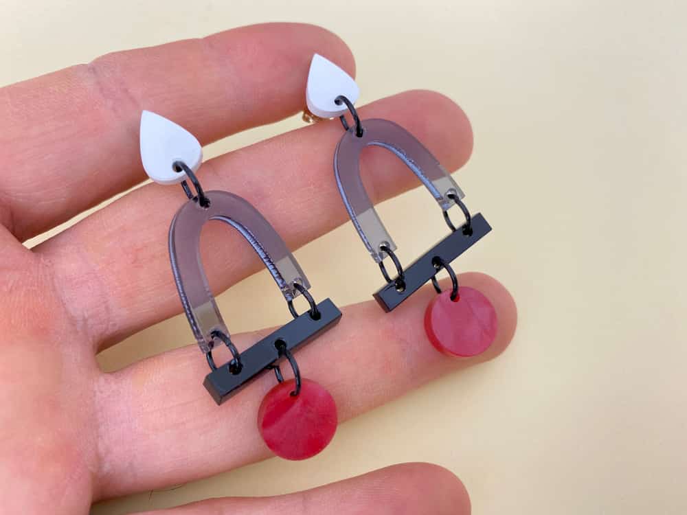 dark drop acrylic earrings