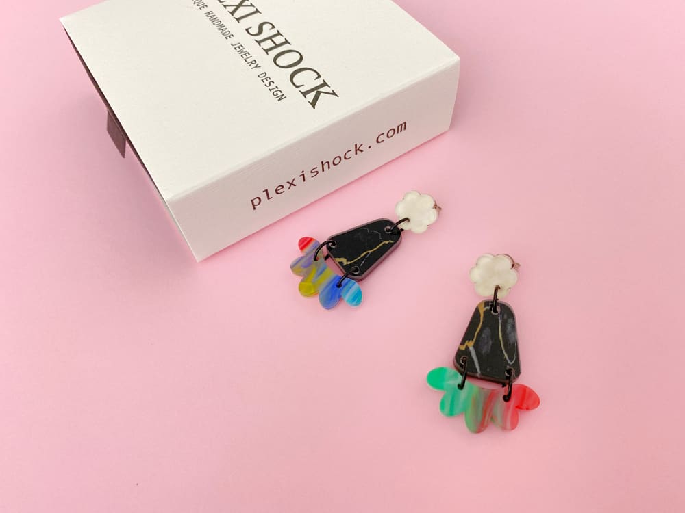 lightweight colorful earrings by plexi shock