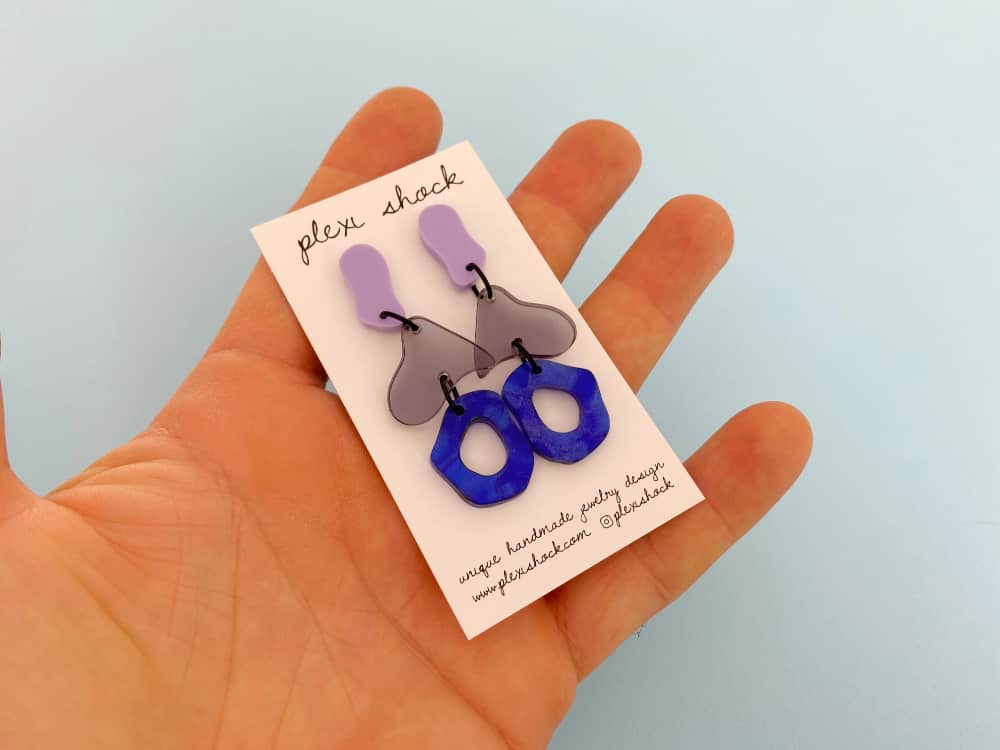 lilac dangle earrings