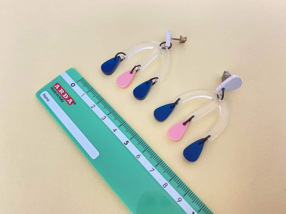 memphis style transparent drop earrings
