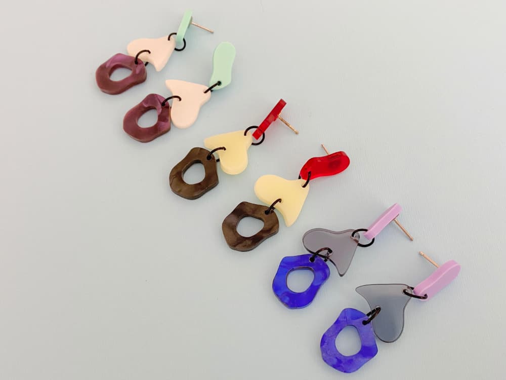 three elements acrylic earrings by plexi shock