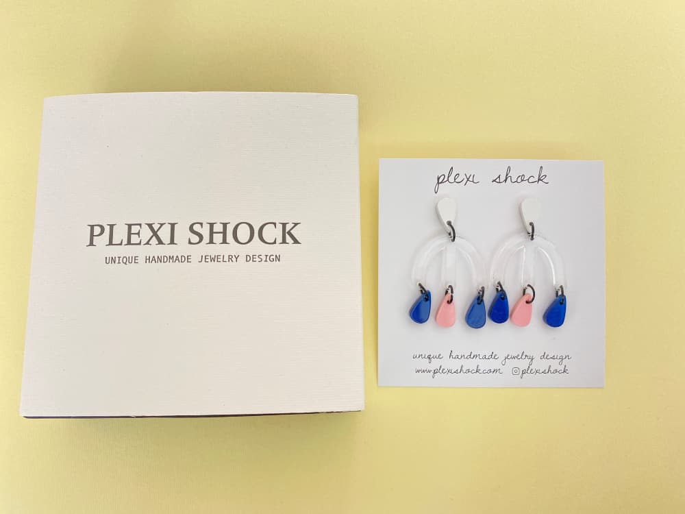 transparent drop earrings by plexi shock