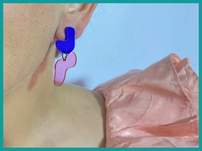 Asymmetric Acrylic Pendant Earrings Inspired By Matisse