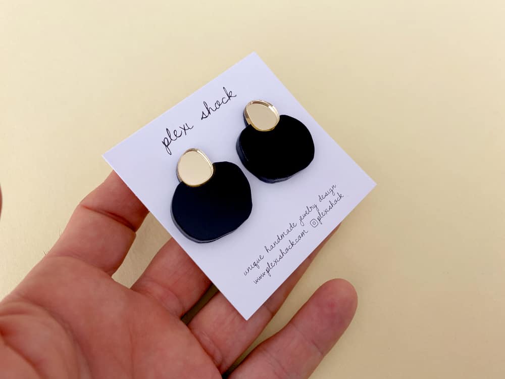 irregular black acrylic earrings