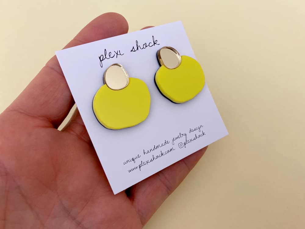 irregular yellow acrylic earrings