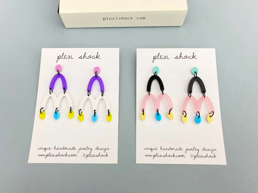 arc drop acrylic earrings by plexi shock