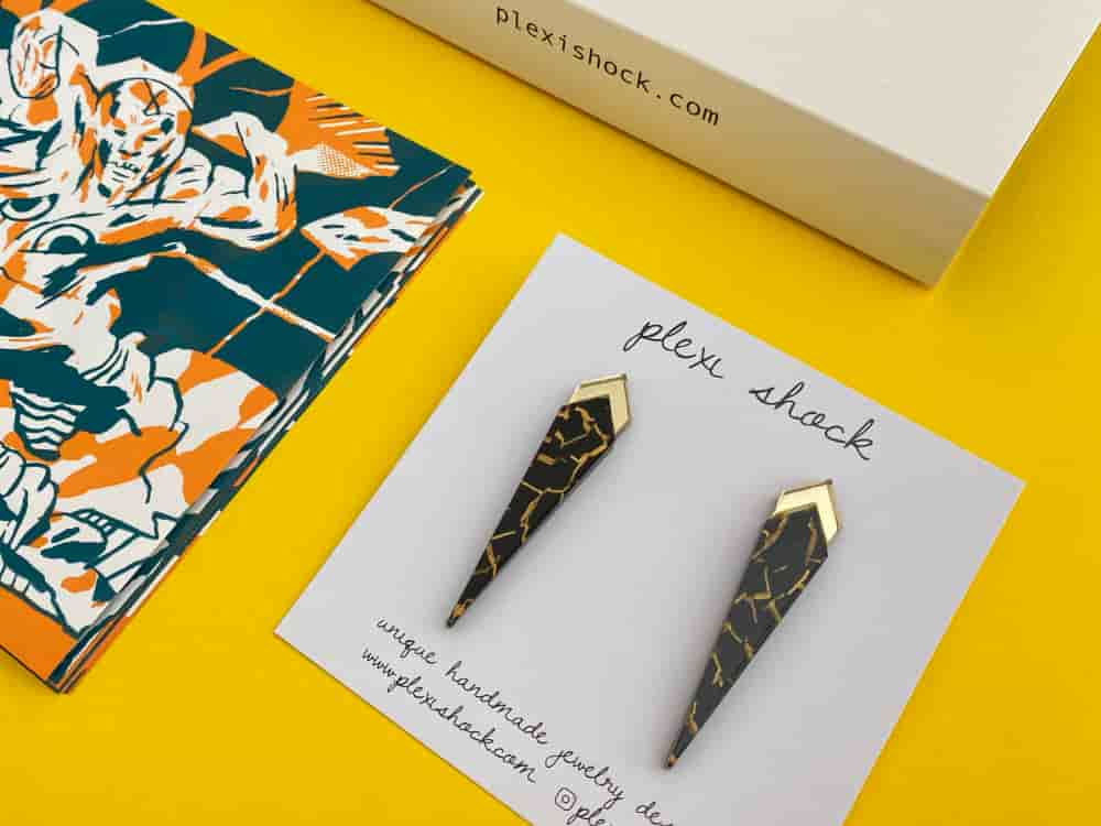 Celluloid Acrylic Earrings 3 Celluloid Acrylic Earrings by plexi shock