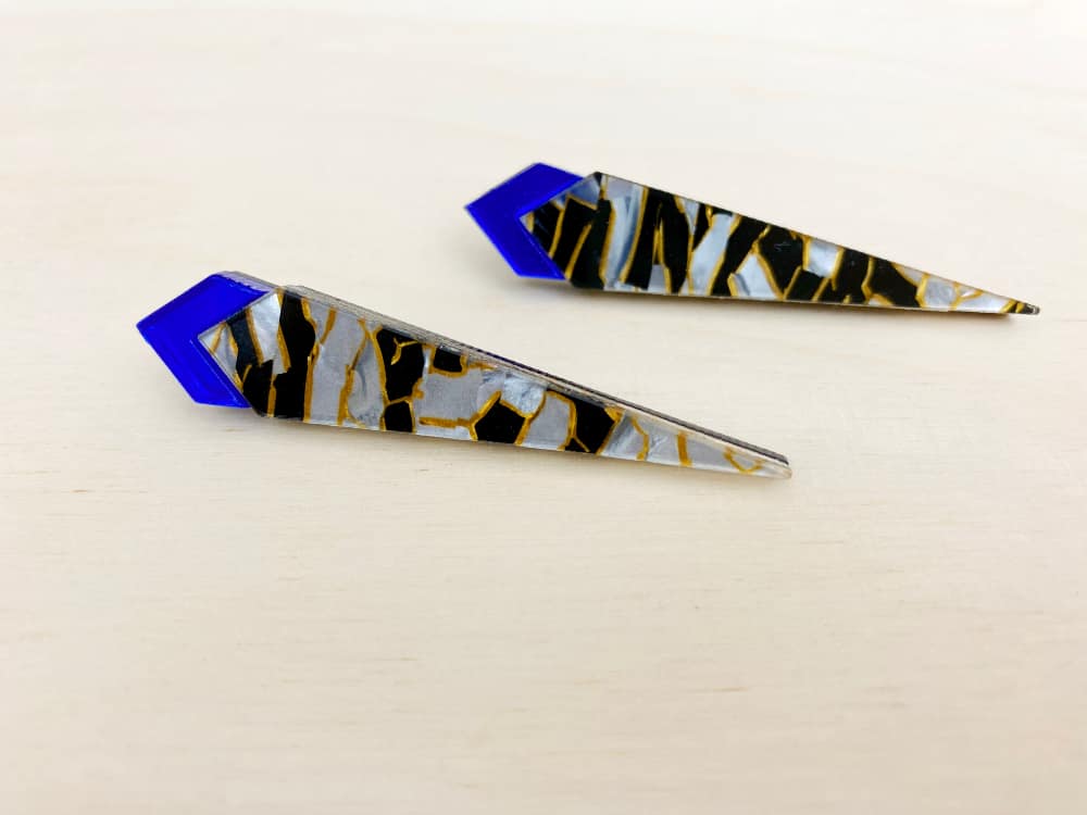celluloid acrylic rhombus earrings