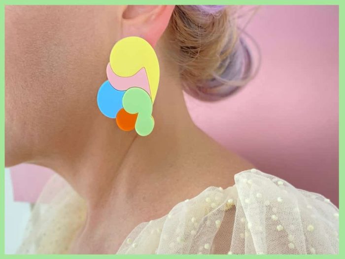 colorful statement dressed earrings