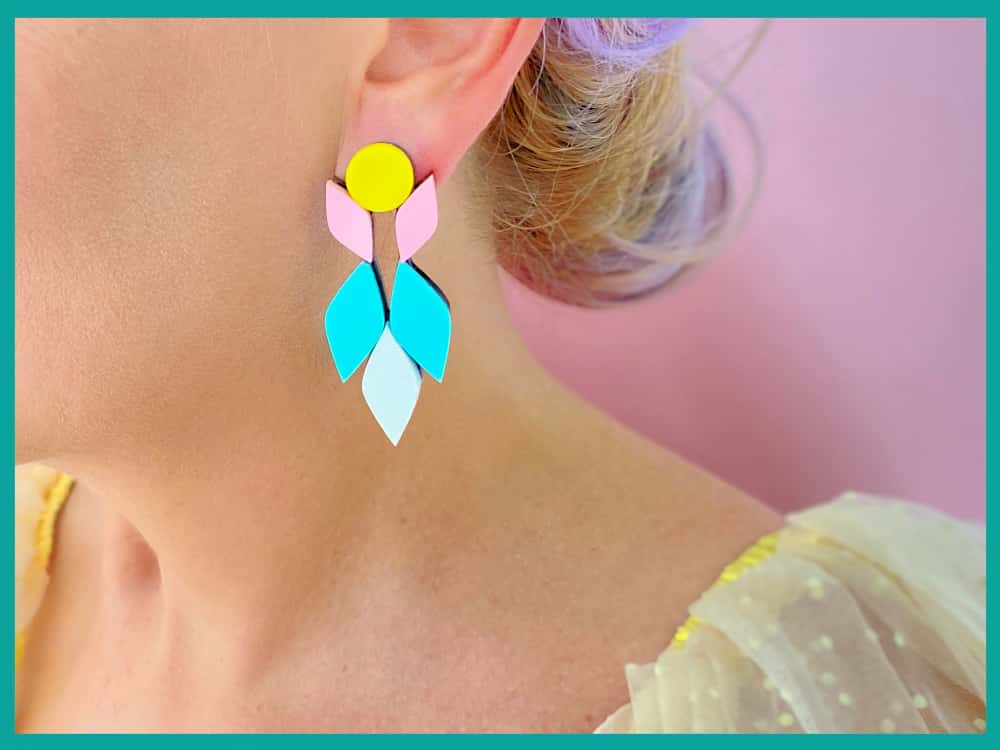 dressed art nouveau plexiglass earrings