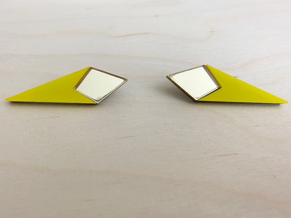 yellow gold acrylic earrings