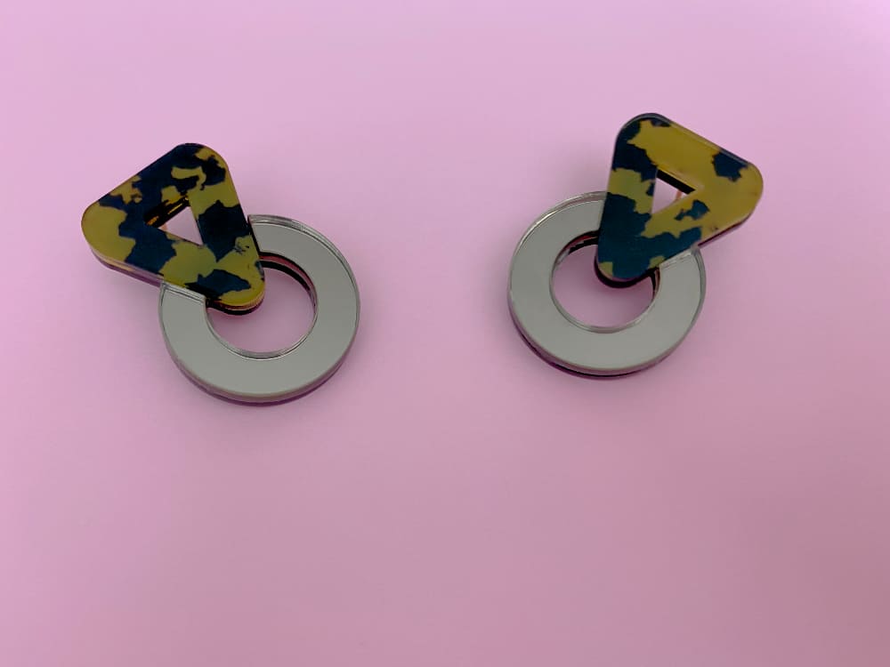 geometric acrylic earrings by plexi shock
