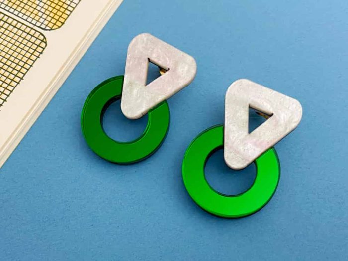 geometric celluloid earrings