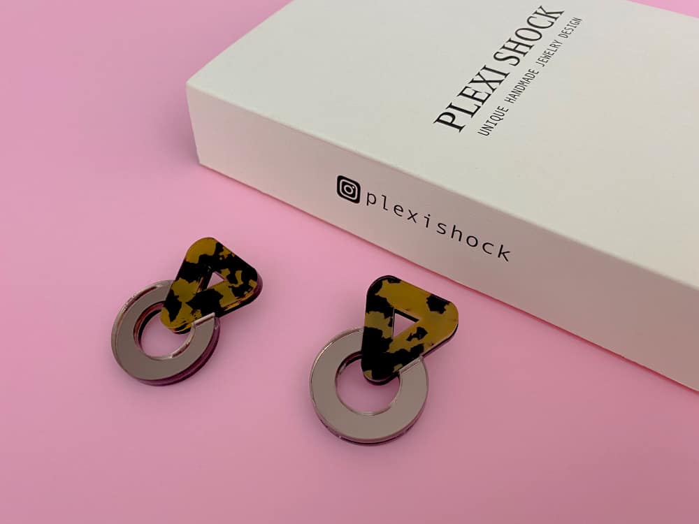geometric earrings by plexi shock
