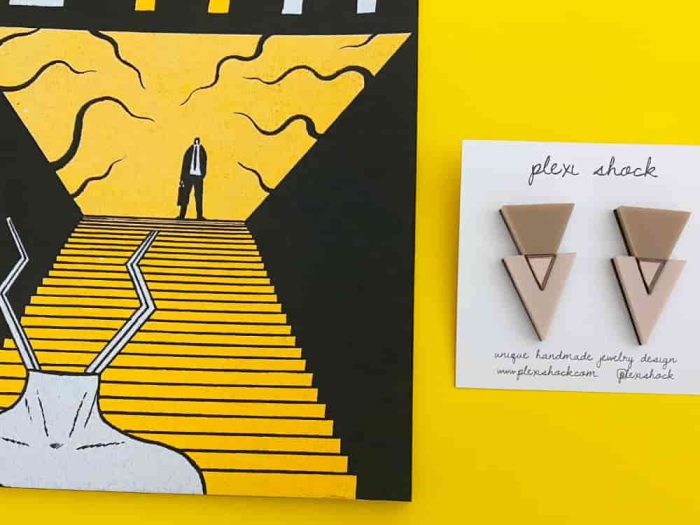 latte triangle earrings by plexi shock