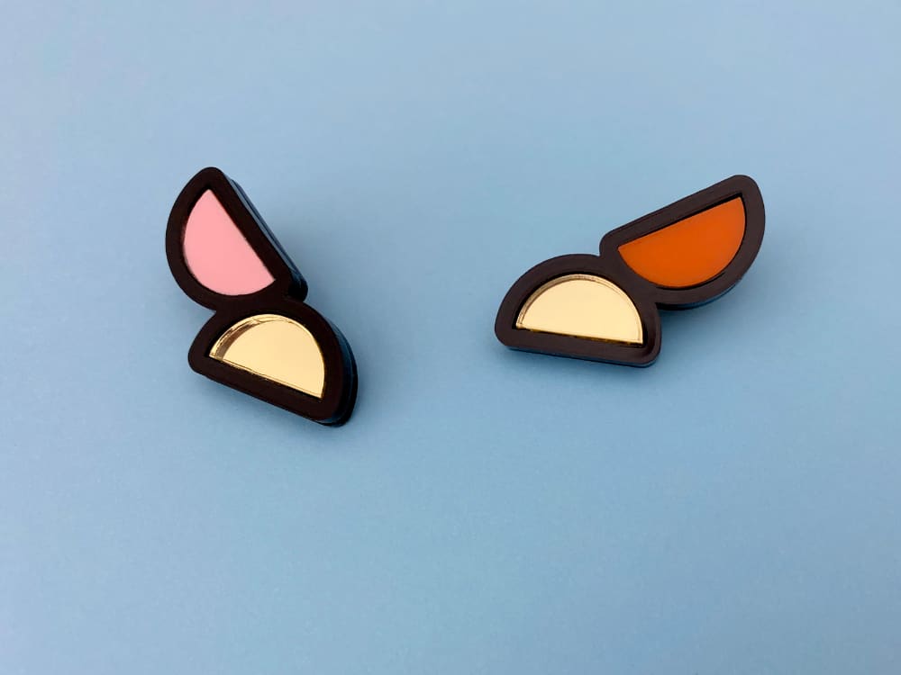 mismatched colors plexiglass earrings