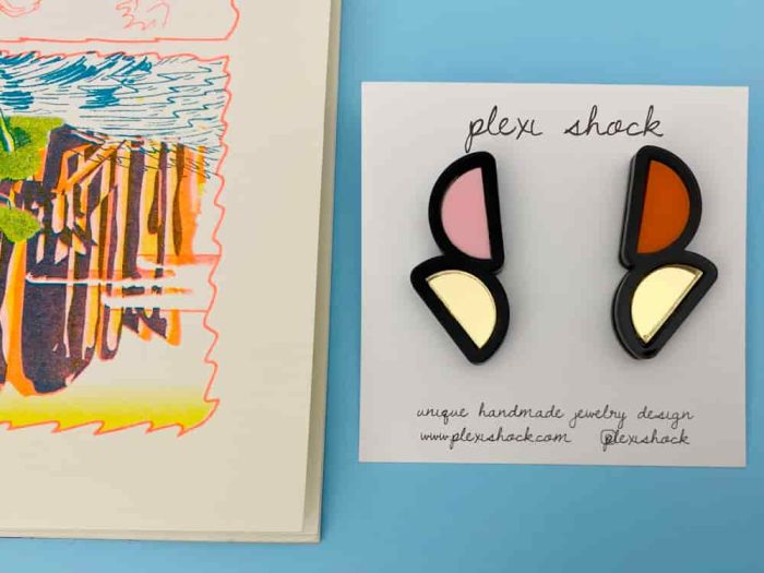 mismatched plexiglass earrings