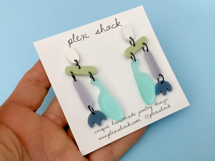 colorful plexiglass drop earrings