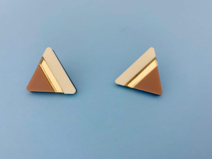 cute triangular latte cappuccino earrings