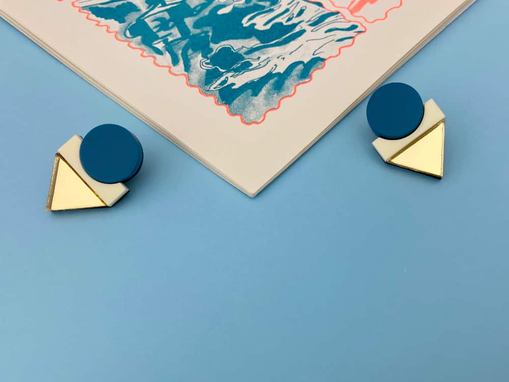 triangular art deco acrylic earrings