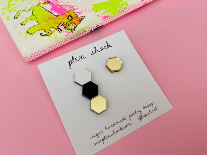 asymmetric hexagon earrings