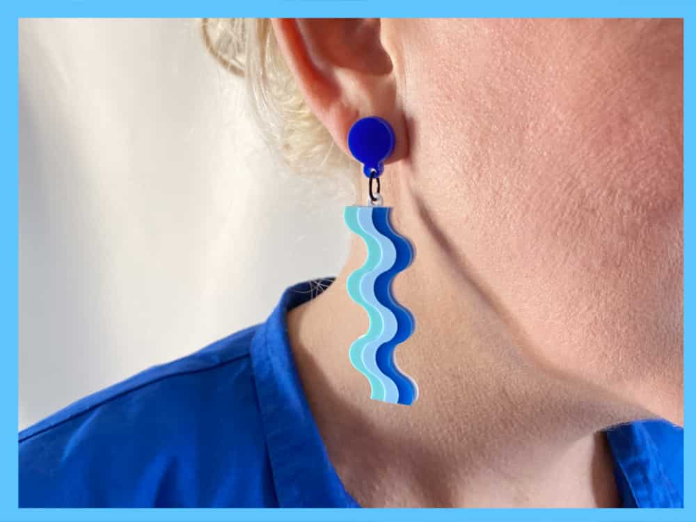 plastic wave earrings by plexishock