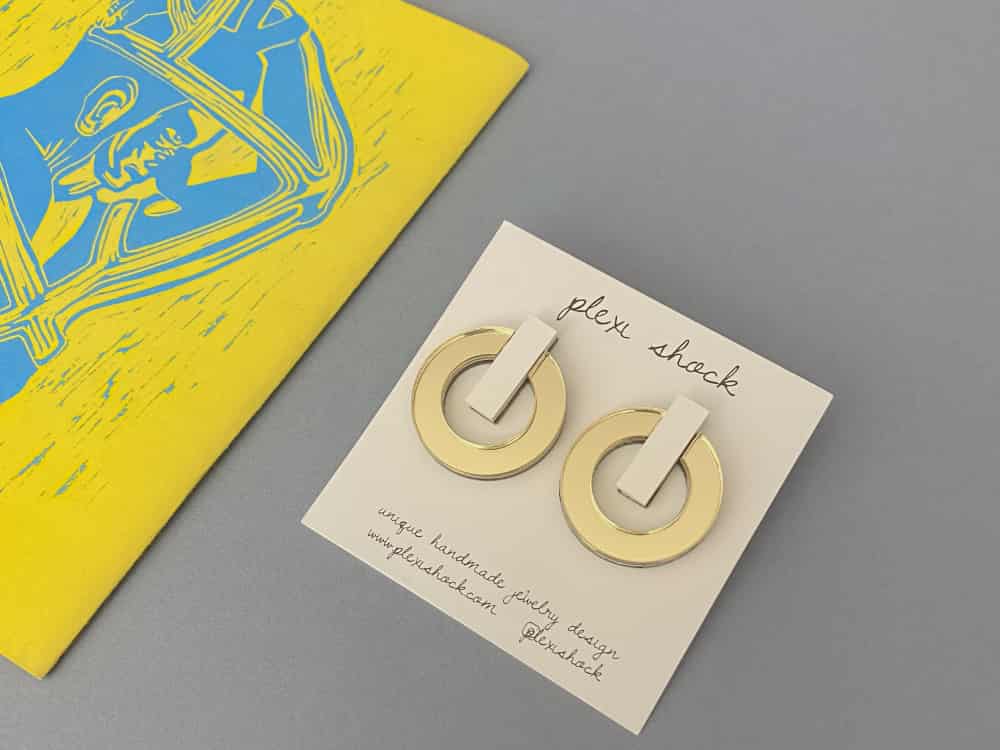 Acrylic Mirror Geometric Earrings 4 Plexiglass and Acrylic Mirror Geometric